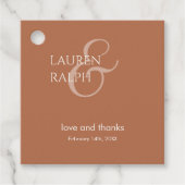 Ochre & Ivory Couple Monogram Vielen Dank Geschenkanhänger (Vorderseite)