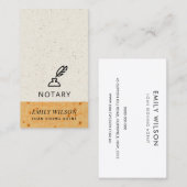 OCHRE KERAMIK GLAZED SPEZIFIZIERTE FEATHER NIB NOT VISITENKARTE (Vorne/Hinten)