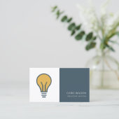 OCHRE NAVY GRAY ELECTIC BULB ELECTRICIAN ELECTRIC VISITENKARTE (Stehend Vorderseite)