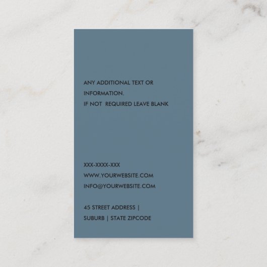 OCHRE NAVY GRAY ELECTIC BULB ELECTRICIAN ELECTRIC VISITENKARTE (Rückseite)