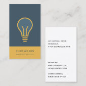 OCHRE NAVY GRAY ELECTIC BULB ELECTRICIAN ELECTRIC VISITENKARTE (Vorne/Hinten)