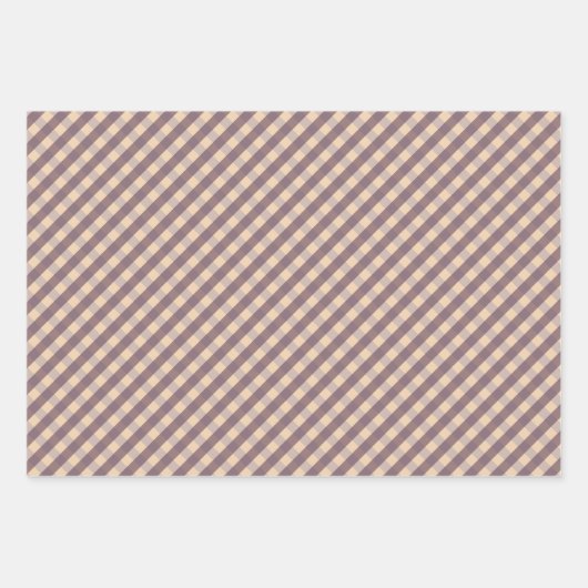 Ochre Orange Hummingbird Witz, Gingham & Streifen Geschenkpapier Set (Vorderseite 3)