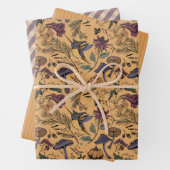 Ochre Orange Hummingbird Witz, Gingham & Streifen Geschenkpapier Set (Beispiel)