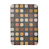 Ochre Rust Brown Peach Red Round Squares Muster Badematte (Vorderseite Vertikal)