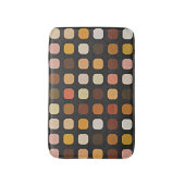 Ochre Rust Brown Peach Red Round Squares Muster Badematte (Vorderseite Vertikal)