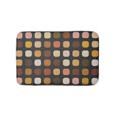 Ochre Rust Brown Peach Red Round Squares Muster Badematte (Vorderseite)