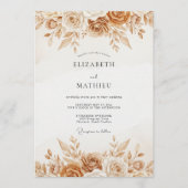 Ochre Rustic Botanical Wedding Einladung (Vorderseite)