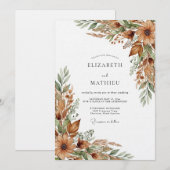 Ochre Rustic Woodland Wedding Einladung (Vorne/Hinten)