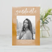 Ochre Watercolor Wash Foto Abschluss Ankündigung (Stehend Vorderseite)