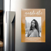 Ochre Watercolor Wash Foto Abschluss Magneteinladung