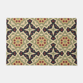 Ochre Yellow Olive Green Black Tribal Art Fußmatte (Vorderseite)