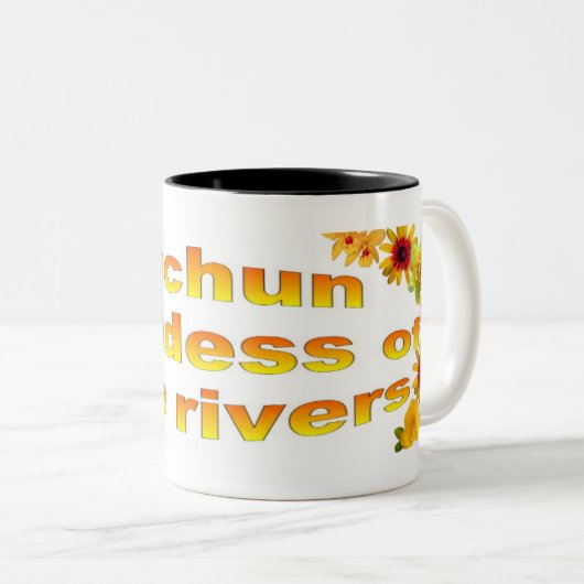 Ochun-Göttin der Blume Zweifarbige Tasse (VorderseiteRechts)