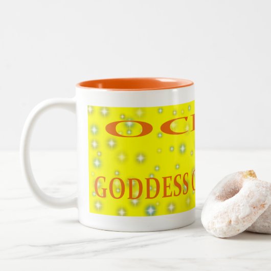 Ochun-Göttin der Flussstrassen Zweifarbige Tasse (Mit Donut)