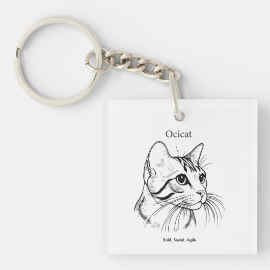 Ocicat Cat Portrait Schlüsselanhänger (Vorderseite)