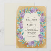 Ocker Amethyst Weinrebe Hochzeit Einladung (Vorne/Hinten)