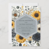 Ocker Botanische Romanische Hochzeit Einladung (Vorderseite)