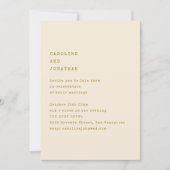 Ocker-Creme-Schreibmaschine QR-Code-Hochzeit Moder Einladung (Vorderseite)