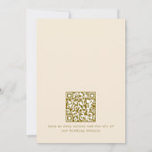 Ocker-Creme-Schreibmaschine QR-Code-Hochzeit Moder Einladung (Rückseite)