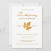 Ocker Herbst Maple Leaf Erntedank Dinner. Einladung (Vorderseite)