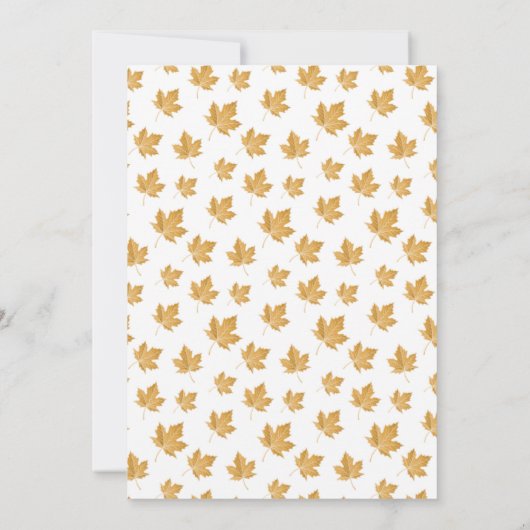 Ocker Herbst Maple Leaf Erntedank Dinner. Einladung (Rückseite)