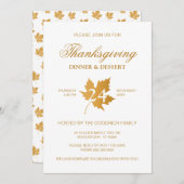 Ocker Herbst Maple Leaf Erntedank Dinner. Einladung (Vorne/Hinten)