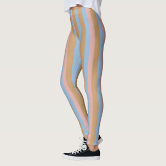 Ocker, Rosa & Blaue Streifen Leggings