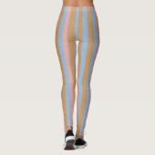 Ocker, Rosa & Blaue Streifen  Leggings (Rückseite)