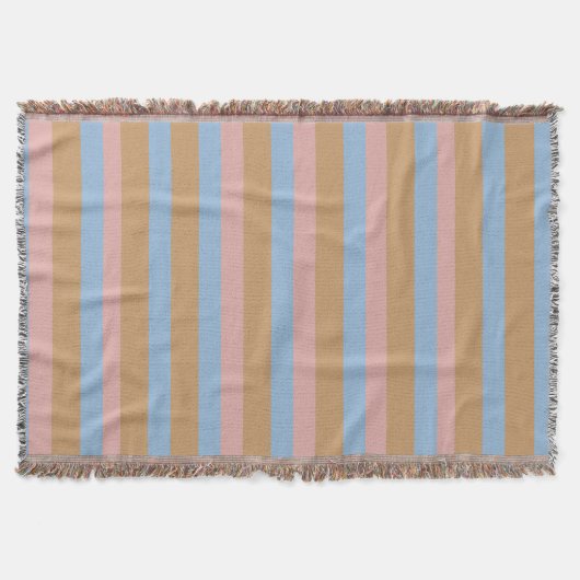 Ocker, Rosa und blaue Streifen  Decke (Vorderseite)