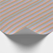 Ocker, Rosa und blaue Streifen Geschenkpapier (Ecke)