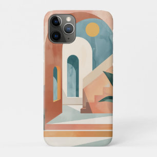 Ocker-Teal-Mid-Century-Tropen-Torbogen-Kunst Case-Mate iPhone Hülle