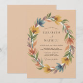 Ocker-Terrakotta-Bemalte Hochzeit Einladung (Vorne/Hinten)