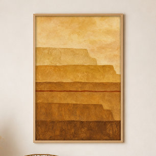 Ocker-Terrassen Gouache Boho-Kunstposter Poster