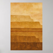 Ocker-Terrassen Gouache Boho-Kunstposter Poster (Vorne)