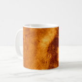 Ocker-Tie-Dye-Illustration. Abstrakte Textur. Schm Kaffeetasse (Vorderseite Links)