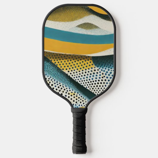 Ocker- und Blauformulare mit Texturen Pickleball Schläger (Vorderseite)