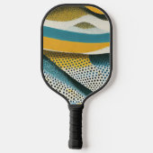 Ocker- und Blauformulare mit Texturen Pickleball Schläger (Rückseite)