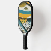 Ocker- und Blauformulare mit Texturen Pickleball Schläger (Links)