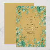 Ocker Vibrant Boho Herbsthochzeit Einladung (Vorne/Hinten)