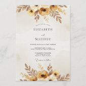 Ockerfarbene herbstliche malerische Hochzeit Einladung (Vorderseite)
