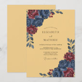 Ockerfarbene herbstliche Vintage-Hochzeit Einladung (Vorne/Hinten)