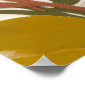 Ockergrün Botanischer Blattposter Poster (Ecke)