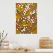 Ockergrün Botanischer Blattposter Poster (Küche)