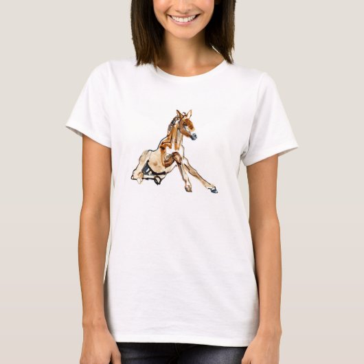 Ockerhaltiges Fohlen T-Shirt (Vorderseite)