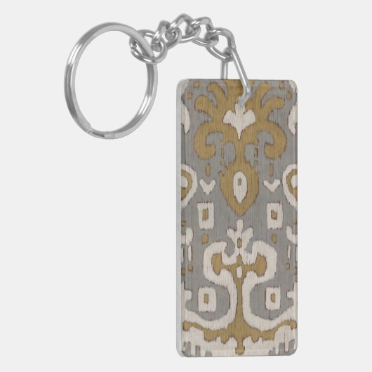 Ockerhaltiges Ikat I Schlüsselanhänger (Vorderseite links)