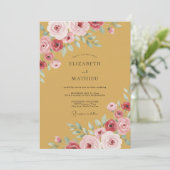 Ockerprächtige Herbsthochzeit Einladung (Stehend Vorderseite)