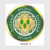 O'Clery Irish Shield/Celtic Cross Personalisiert Aufkleber (Blatt)