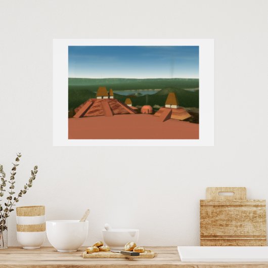 Ocmulgee Mounds Malerei Poster (Küche)