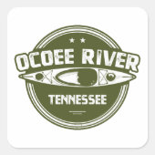 Ocoee River, Tennessee Quadratischer Aufkleber (Vorderseite)