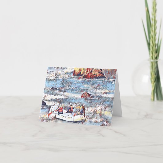 Ocoee River Tennessee Whitewater Rafting Malerei Karte (Vorderseite)