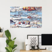 Ocoee River Tennessee Whitewater Rafting Malerei Poster (Heimbüro)